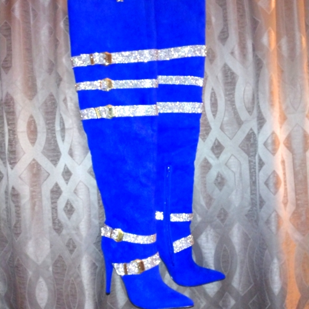 Fashion Bling Rhinestone Thigh High Boots